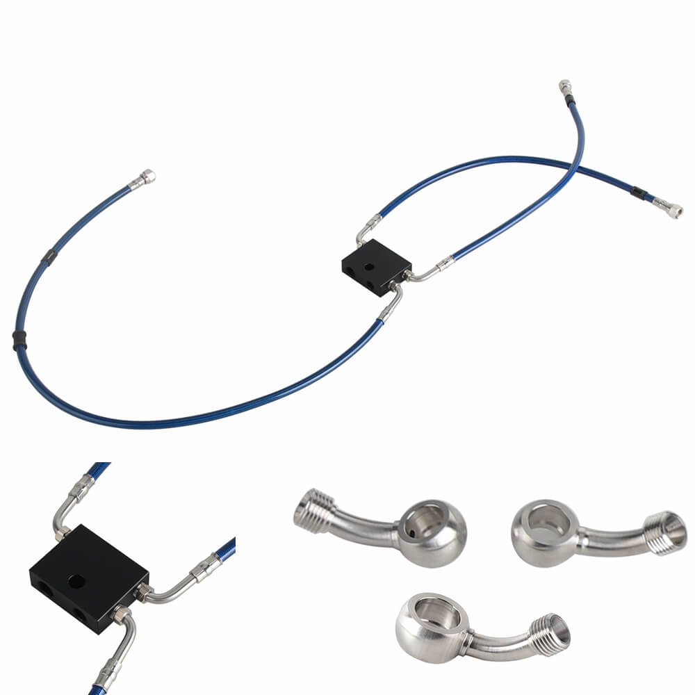 Harley Softail M8 Low Rider ST S FXLRST Fat Bob FXFB FXDRS 16-18" Handlebar Front Extended Length Upper Lower Brake Line w/ABS - pazoma