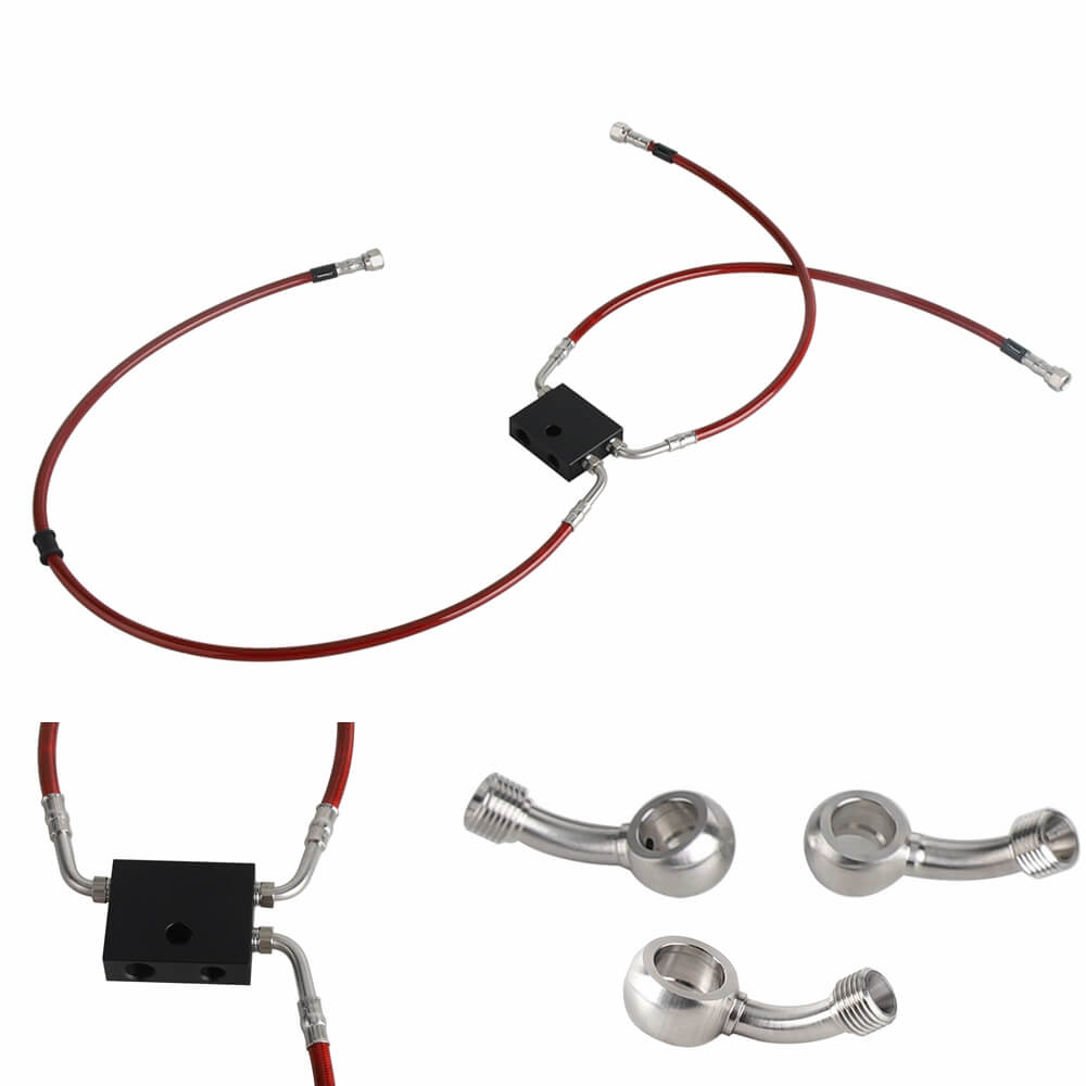 Harley Softail M8 Low Rider ST S FXLRST Fat Bob FXFB FXDRS 16-18" Handlebar Front Extended Length Upper Lower Brake Line w/ABS - pazoma