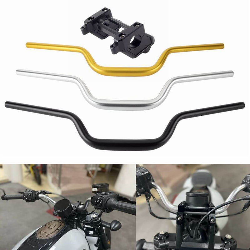 Harley Sportster S 1250 RH1250S 2021-2025 1-1/4" Tapered Fat Bars Handlebar Back Move Mount Risers Pull Back Riser W/ Top Clamp Cover Kit - pazoma