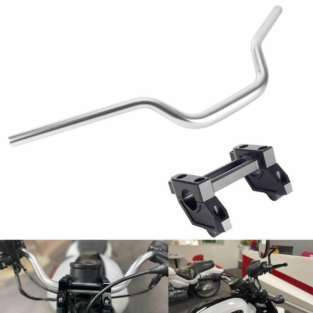 1-1/4" Tapered Fat Bars Handlebar & Back Move Mount Pull Back Risers W/ Top Clamp Cover Kit For Harley Sportster S 1250 RH1250S 2021-2025 - pazoma