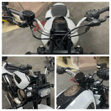 1-1/4" Tapered Fat Bars Handlebar & Back Move Mount Pull Back Risers W/ Top Clamp Cover Kit For Harley Sportster S 1250 RH1250S 2021-2025 - pazoma