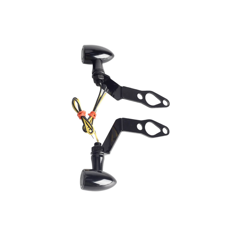 Harley Sportster S 1250 RH1250S Nightster RH975  Front LED Turn Signals Blinkers Indicator Lights Black w/Mount Plate System Bracket - pazoma