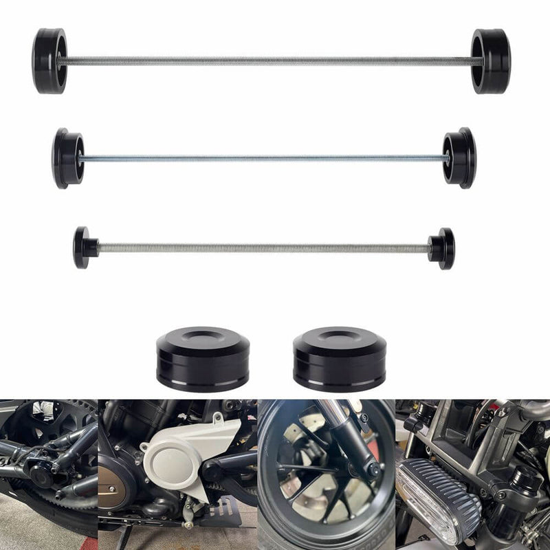 Harley Sportster S 1250 RH1250S Front Rear Wheel Axle Middle Swingarm Pivot Bolt Upper Fork Stem Covers 2021-2024 Black - pazoma