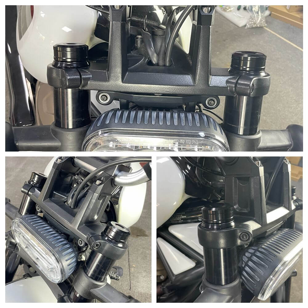 Harley Sportster S 1250 RH1250S Front Rear Wheel Axle Middle Swingarm Pivot Bolt Upper Fork Stem Covers 2021-2024 Black - pazoma