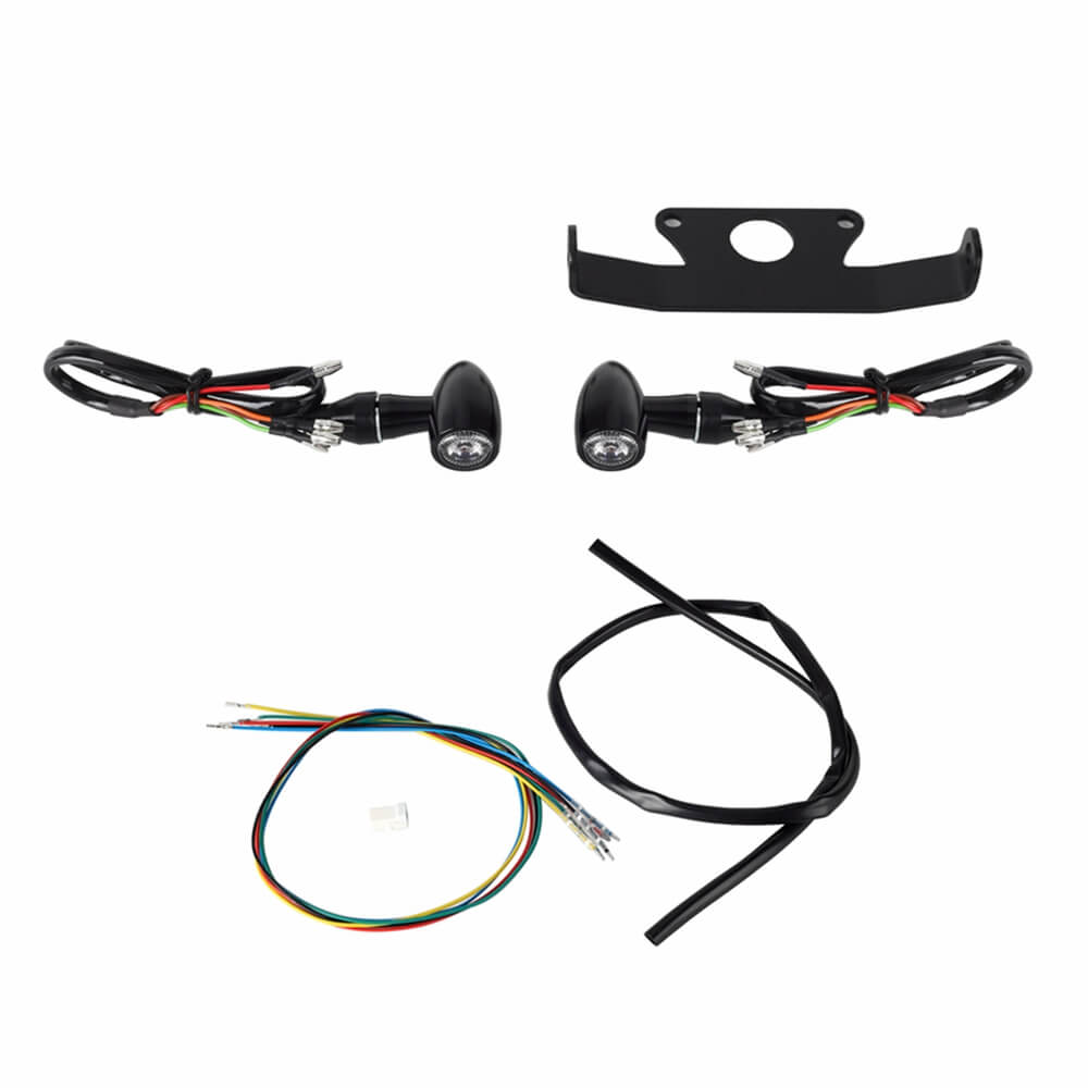 Harley Sportster S 1250 RH1250S Mini Bullet 3 in 1 LED Turn Signals Tail Light DRL Side Mount License Plate Bracket Frame 21- - pazoma