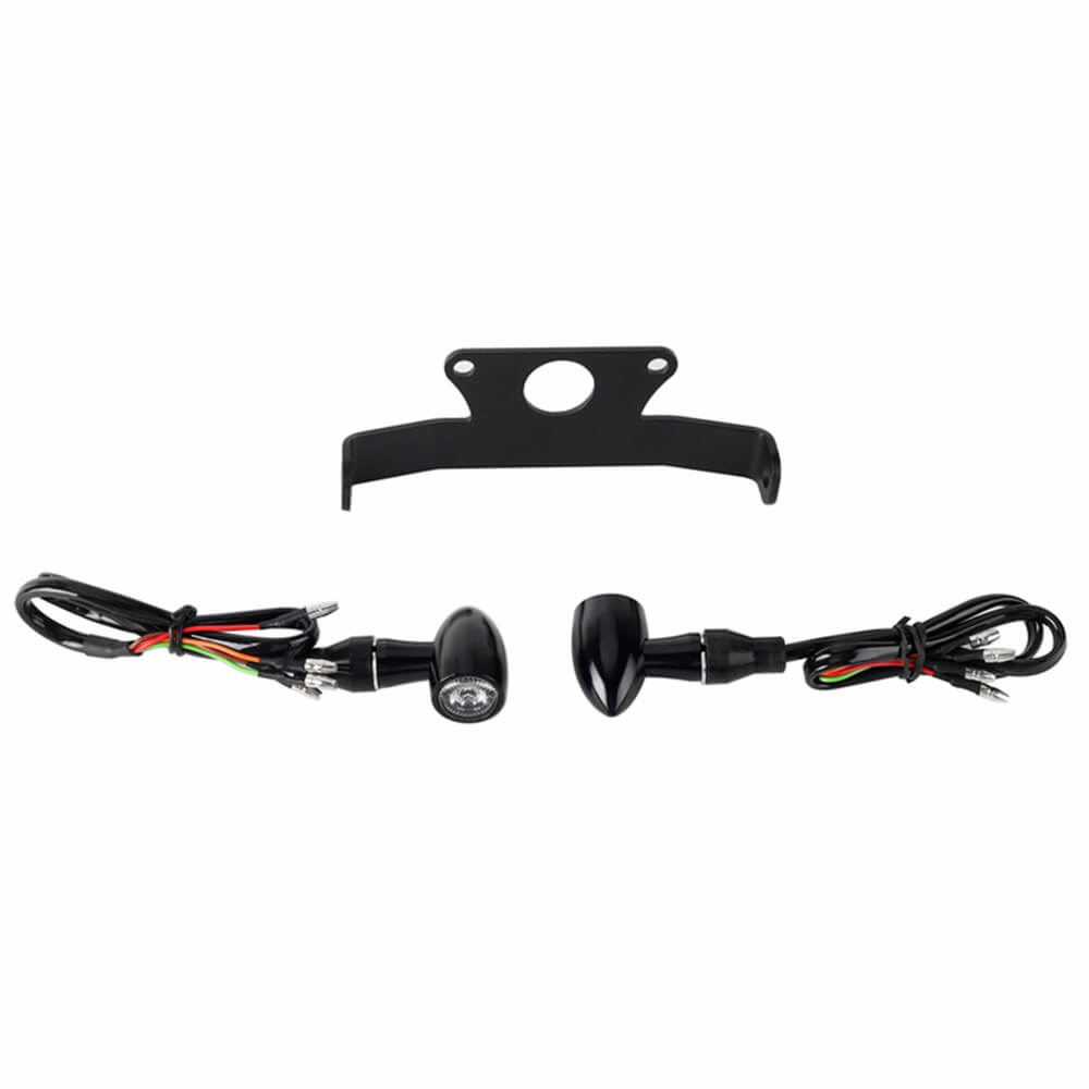 Harley Sportster S 1250 RH1250S Mini Bullet 3 in 1 LED Turn Signals Tail Light DRL Side Mount License Plate Bracket Frame 21- - pazoma