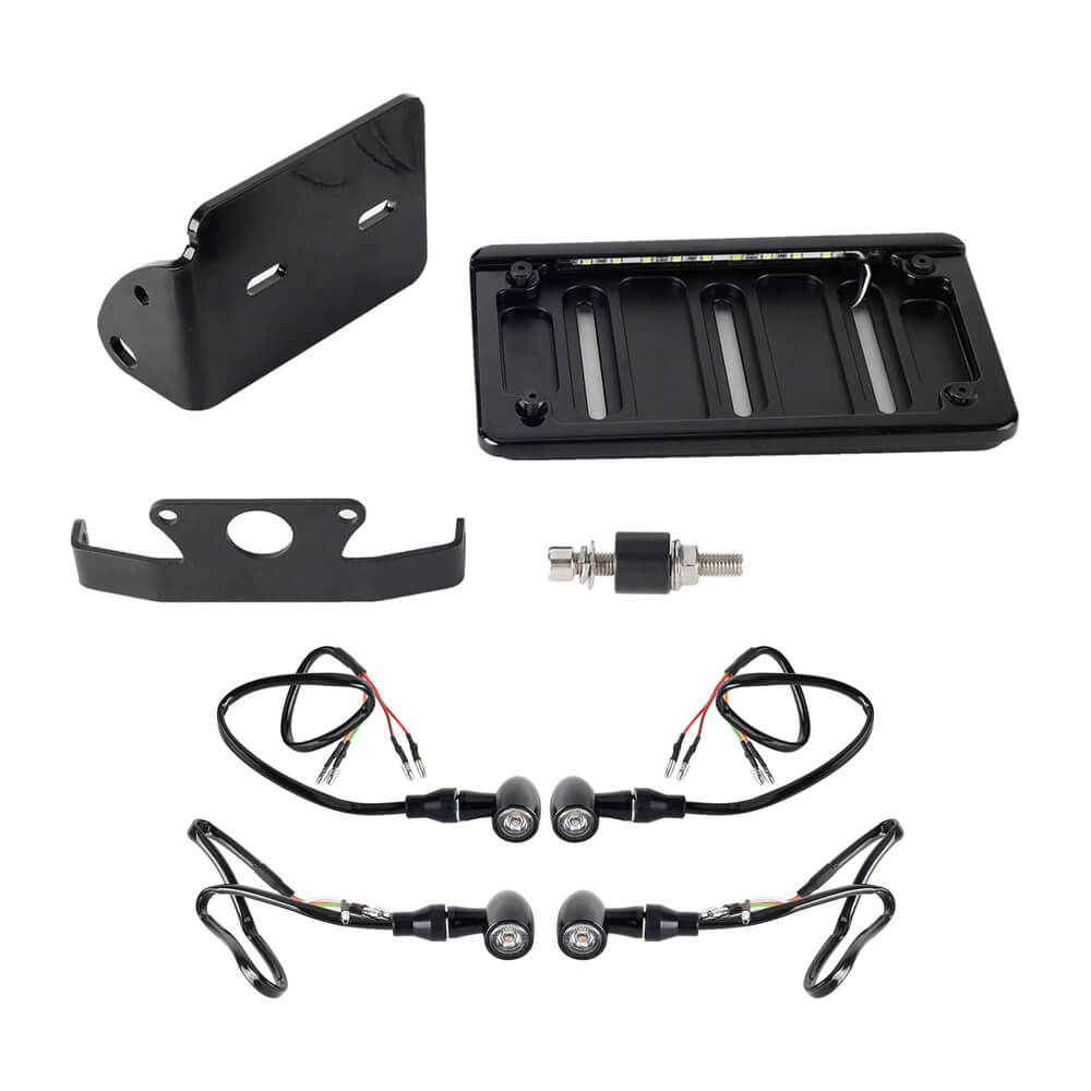 Harley Sportster S 1250 RH1250S Mini Bullet 3 in 1 LED Turn Signals Tail Light DRL Side Mount License Plate Bracket Frame 21- - pazoma