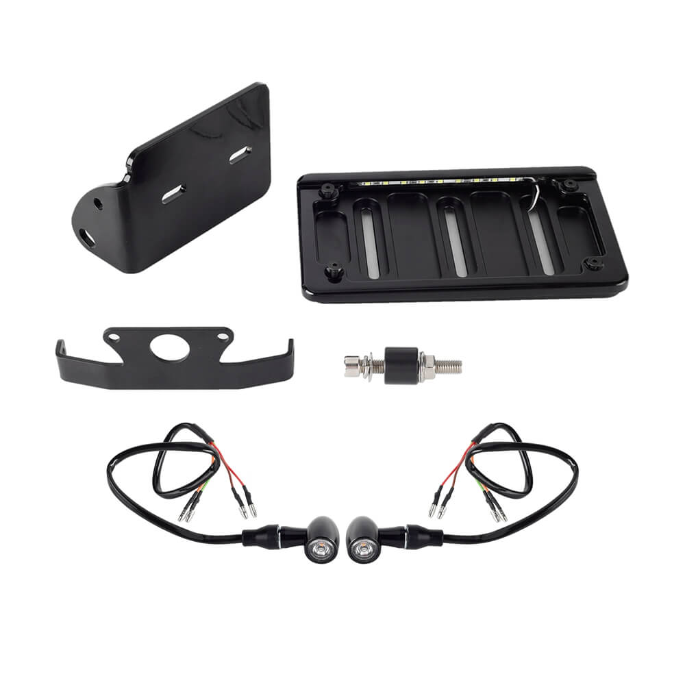 Harley Sportster S 1250 RH1250S Mini Bullet 3 in 1 LED Turn Signals Tail Light DRL Side Mount License Plate Bracket Frame 21- - pazoma