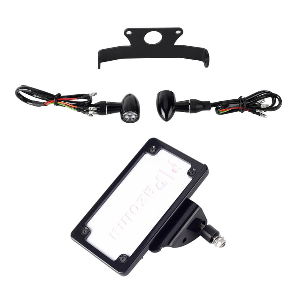 Harley Sportster S 1250 RH1250S Mini Bullet 3 in 1 LED Turn Signals Tail Light DRL Side Mount License Plate Bracket Frame 21- - pazoma