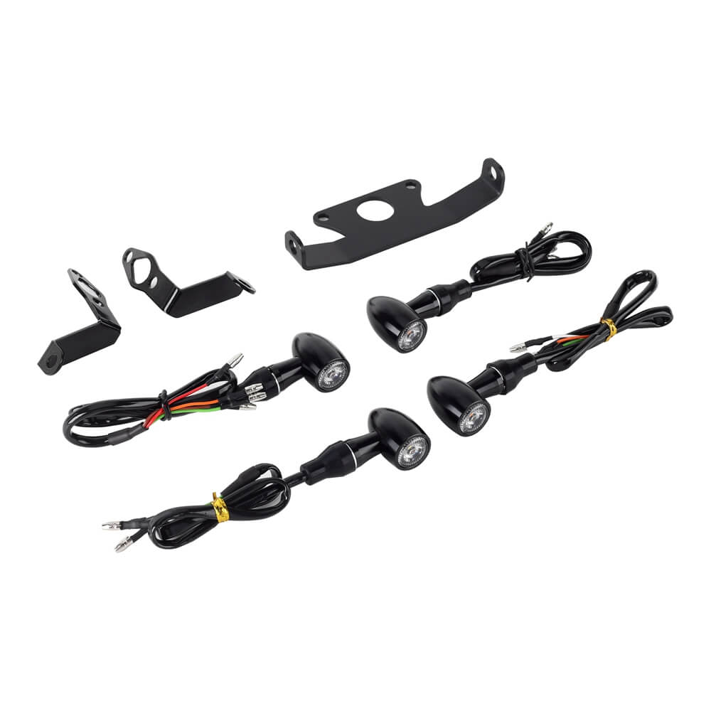 Harley Sportster S 1250 RH1250S Mini Bullet 3 in 1 LED Turn Signals Tail Light DRL Side Mount License Plate Bracket Frame 21- - pazoma