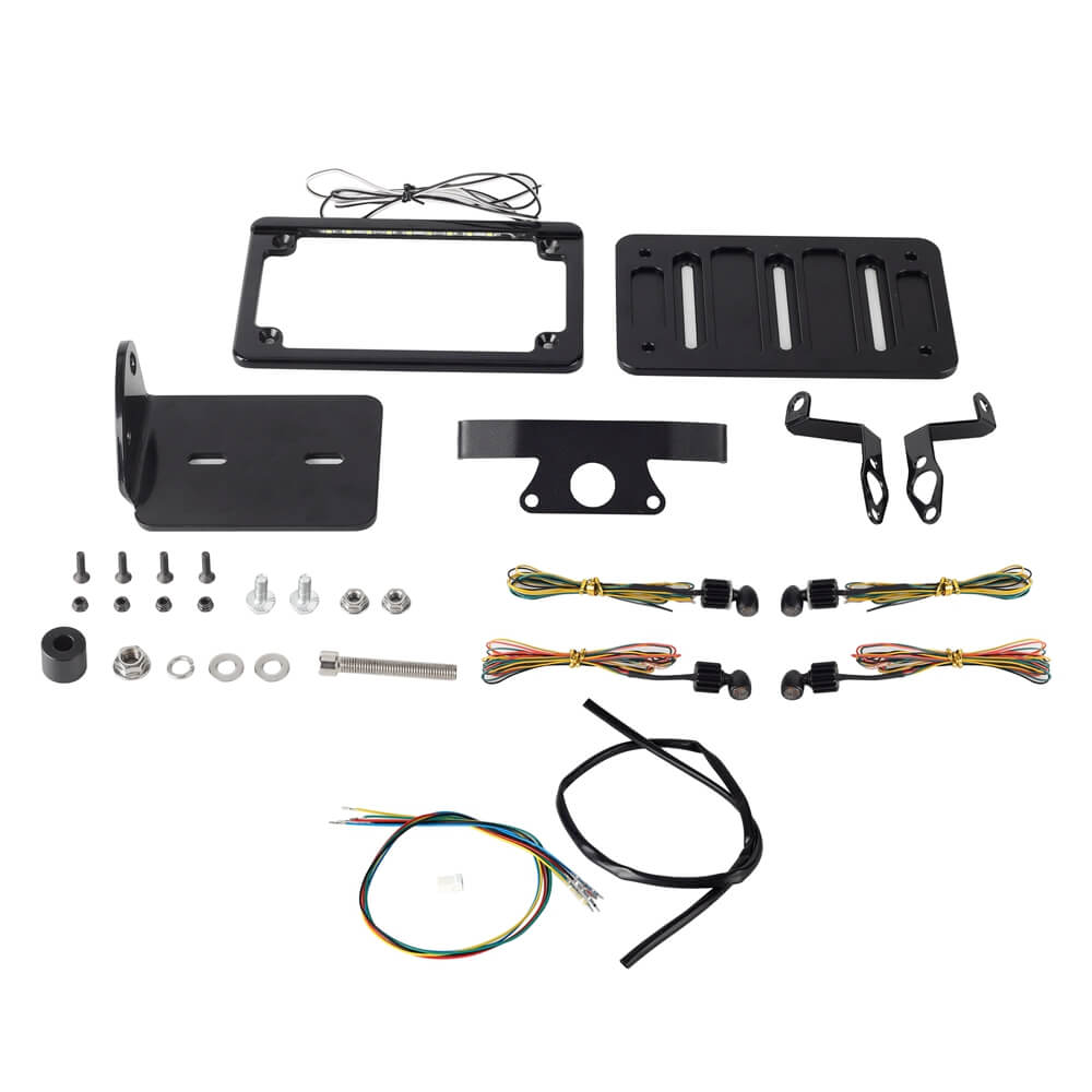 Harley Sportster S 1250 RH1250S Mini Front Rear LED Turn Signals Tail Light DRL Side Mount License Plate Bracket Frame 21- - pazoma