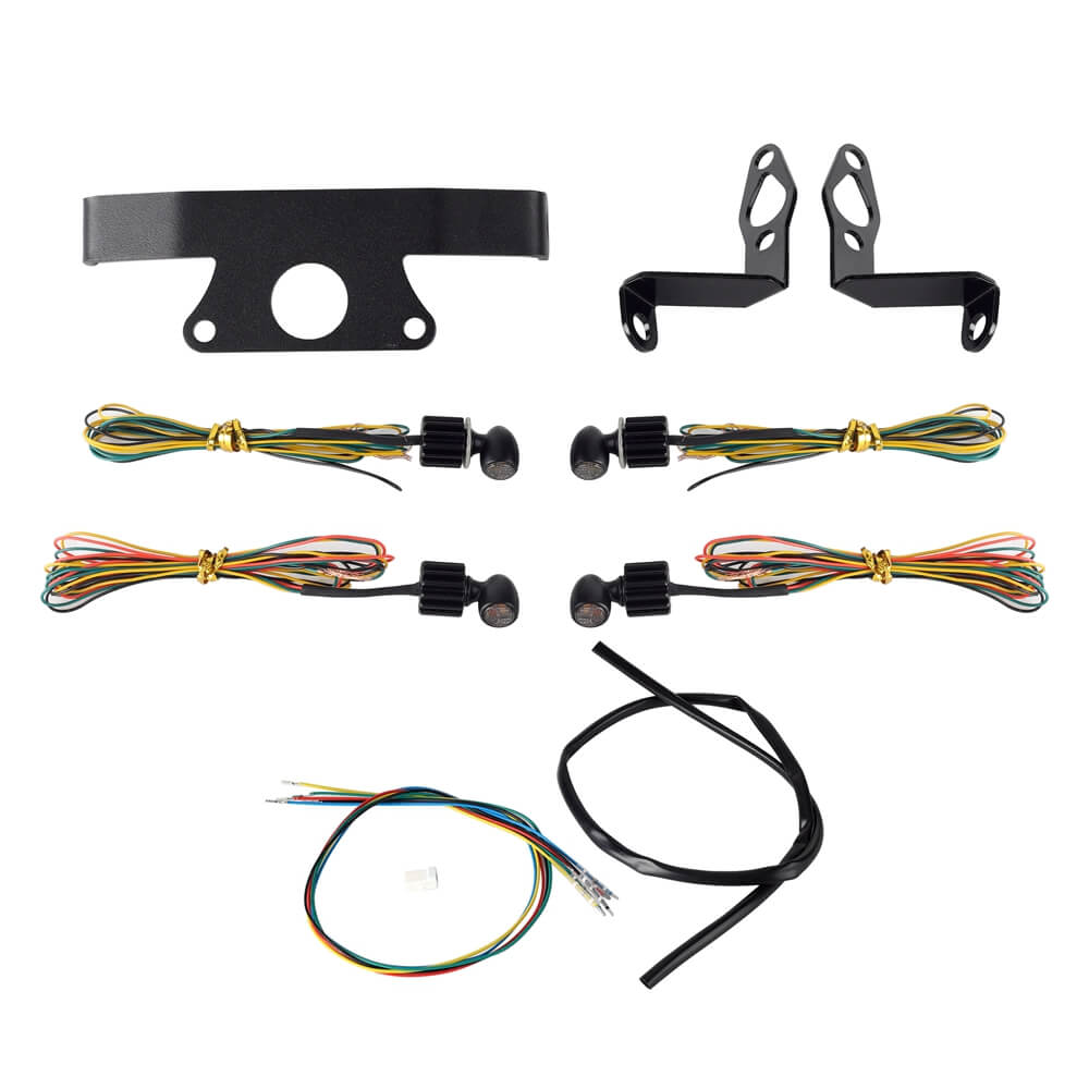 Harley Sportster S 1250 RH1250S Mini Front Rear LED Turn Signals Tail Light DRL Side Mount License Plate Bracket Frame 21- - pazoma