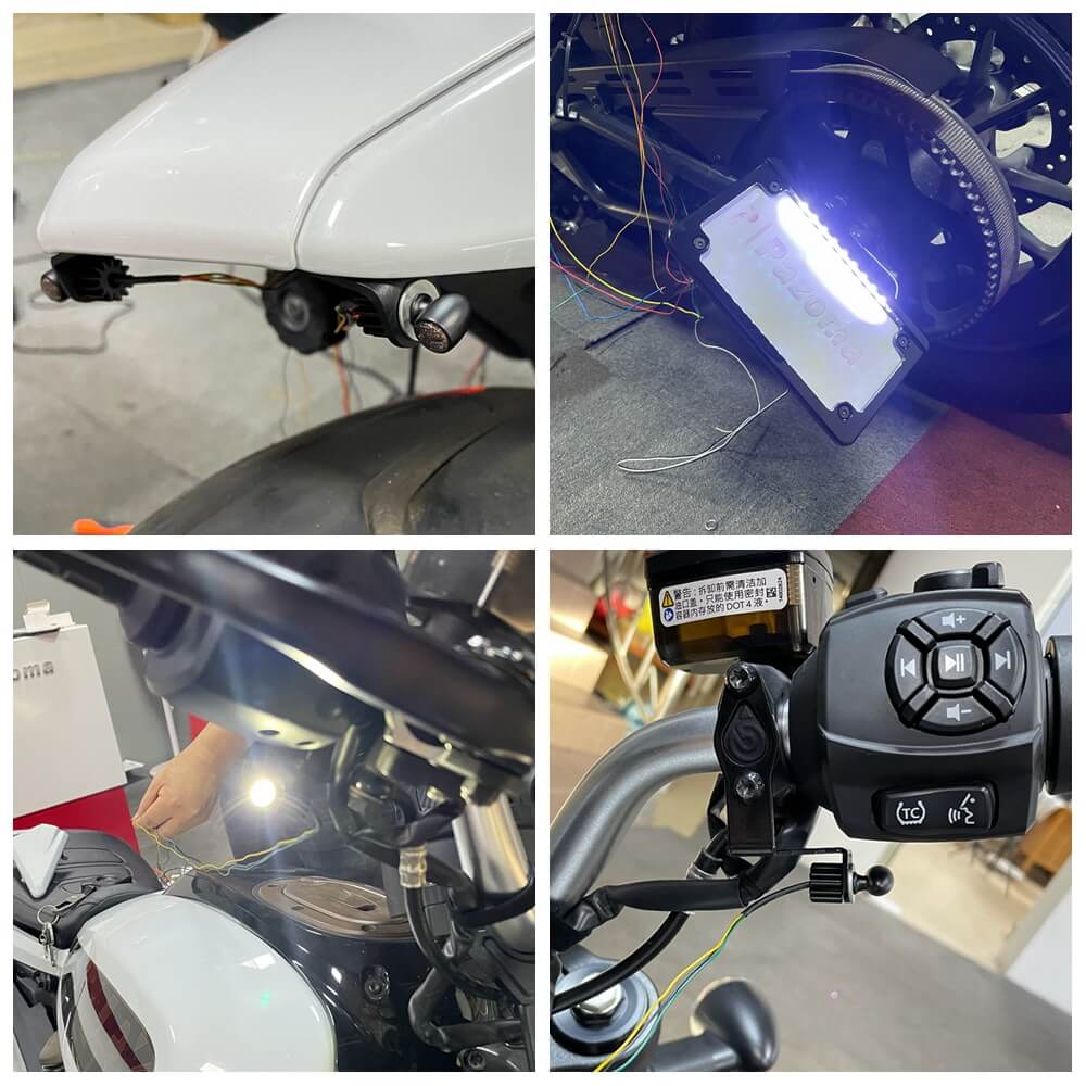 Harley Sportster S 1250 RH1250S Mini Front Rear LED Turn Signals Tail Light DRL Side Mount License Plate Bracket Frame 21- - pazoma