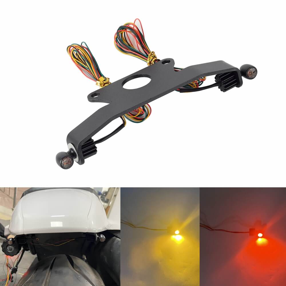 Harley Sportster S 1250 RH1250S Mini Front Rear LED Turn Signals Tail Light DRL Side Mount License Plate Bracket Frame 21- - pazoma