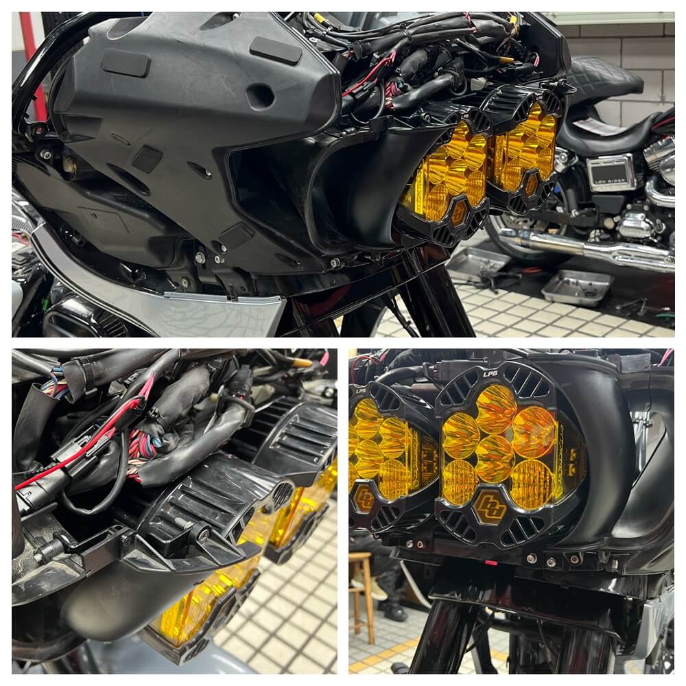 Baja Designs LP6 LED Headlight Bracket System Mounting Assembly For Harley Road Glide Special Custom FLTR FLTRSE FLTRU FLTRXS FLTRXSE 2015-2023 - pazoma