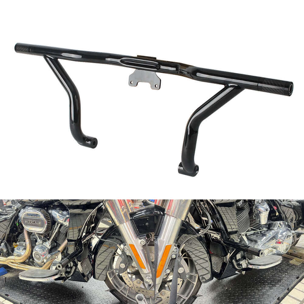 Harley Touring 14-24 Road King Road Glide Electra Street Glide Special CVO Front Highway Engine Guard Crash Bar Frame Slider Flat-Out Bar - pazoma