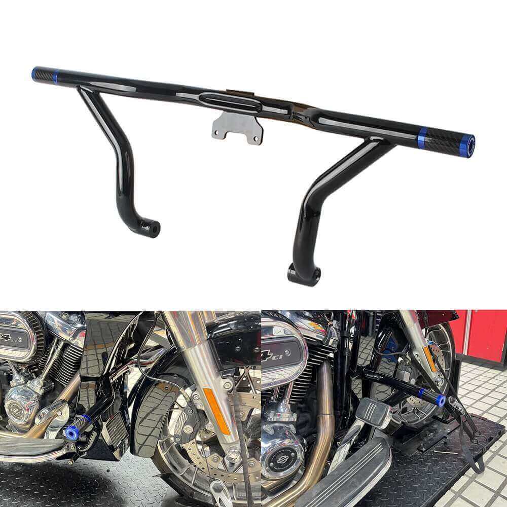 Harley Touring 14-24 Road King Road Glide Electra Street Glide Special CVO Front Highway Engine Guard Crash Bar Frame Slider Flat-Out Bar - pazoma