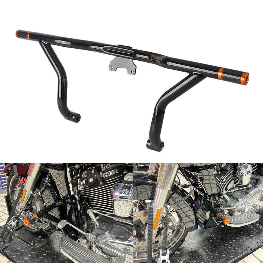 Harley Touring 14-24 Road King Road Glide Electra Street Glide Special CVO Front Highway Engine Guard Crash Bar Frame Slider Flat-Out Bar - pazoma