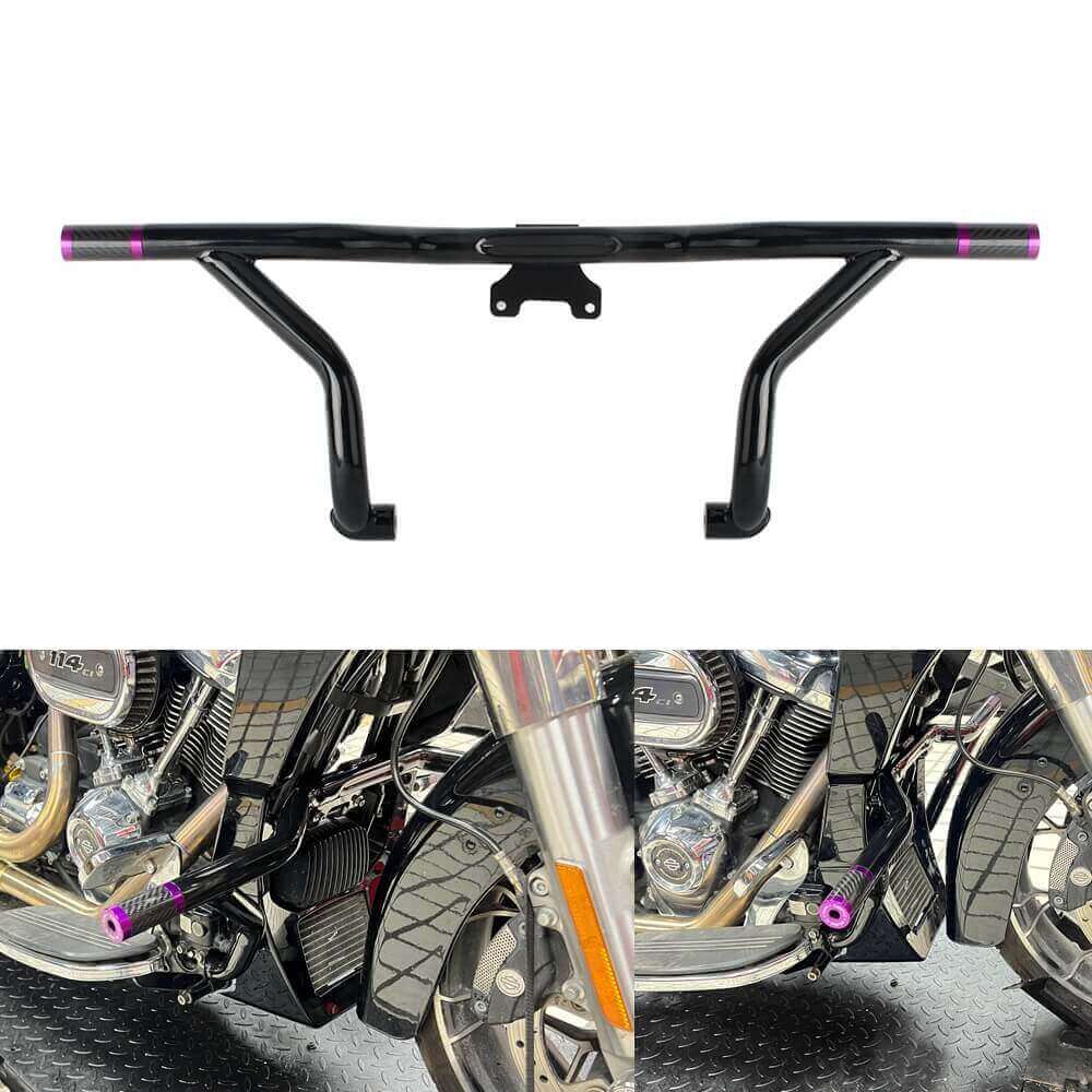 Harley Touring 14-24 Road King Road Glide Electra Street Glide Special CVO Front Highway Engine Guard Crash Bar Frame Slider Flat-Out Bar - pazoma