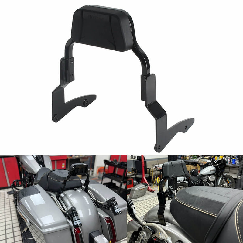Low Mini Pad Short Passenger Sissy Bar Upright Backrest For Harley Touring Road Glide Road King Street Glide Special ST CVO FLHRXS FLTR '14- - pazoma
