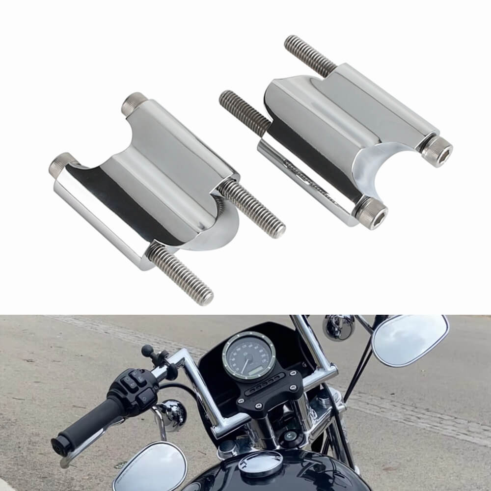 2" Rise Handlebar Riser 1" Bar Heighten Block Extension Kit For Dyna Street Bob FXDB/I 2008-2012 Sportster Low/SuperLow XL883L XL1200T - pazoma
