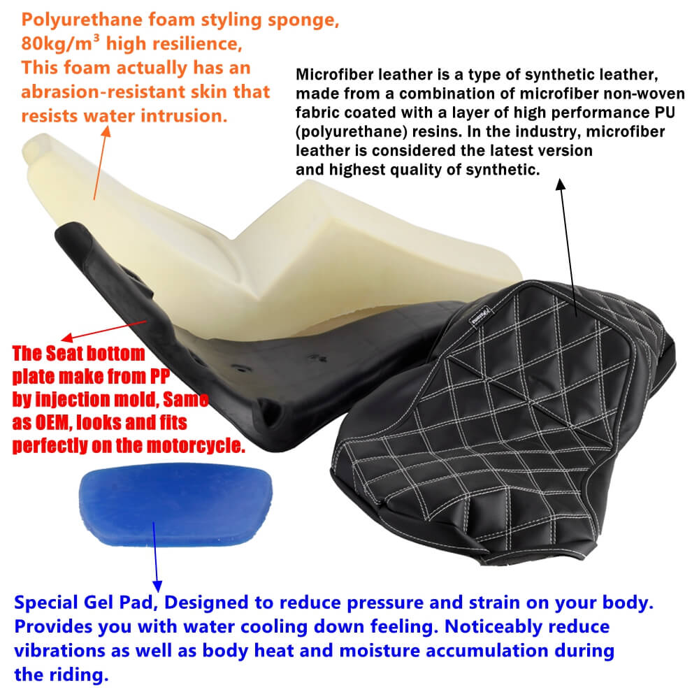 Upgrade Your Ride Performance For Harley Softail Low Rider ST S Sport Glide FLSB FXLR FXLRS FXLRST LS Step 2-Up Gel Pad Seats 2018- - pazoma