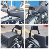 Low Mini Pad Short Passenger Sissy Bar Upright Backrest For Harley Touring Road Glide Road King Street Glide Special ST CVO FLHRXS FLTR '14- - pazoma