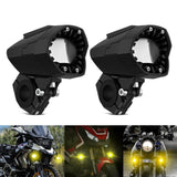 Motorcycle Fog Lights Dual Color Strobe 80W LED Spotlights Auxiliary Anti-Fog Light for Night Riding Off-Road Dirt Bike ATV UTV