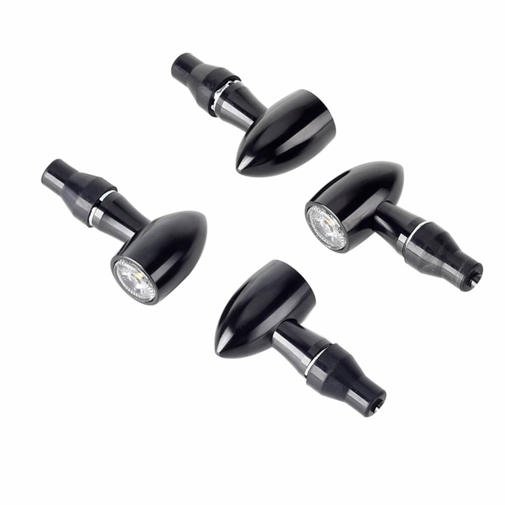 Mini Bullet 3 in 1 Rear LED Turn Signal Indicators w/Brake Tail Light 2 in 1 Front Blinker w/DRL For Harley Chopper Bobber Cafe Race - pazoma