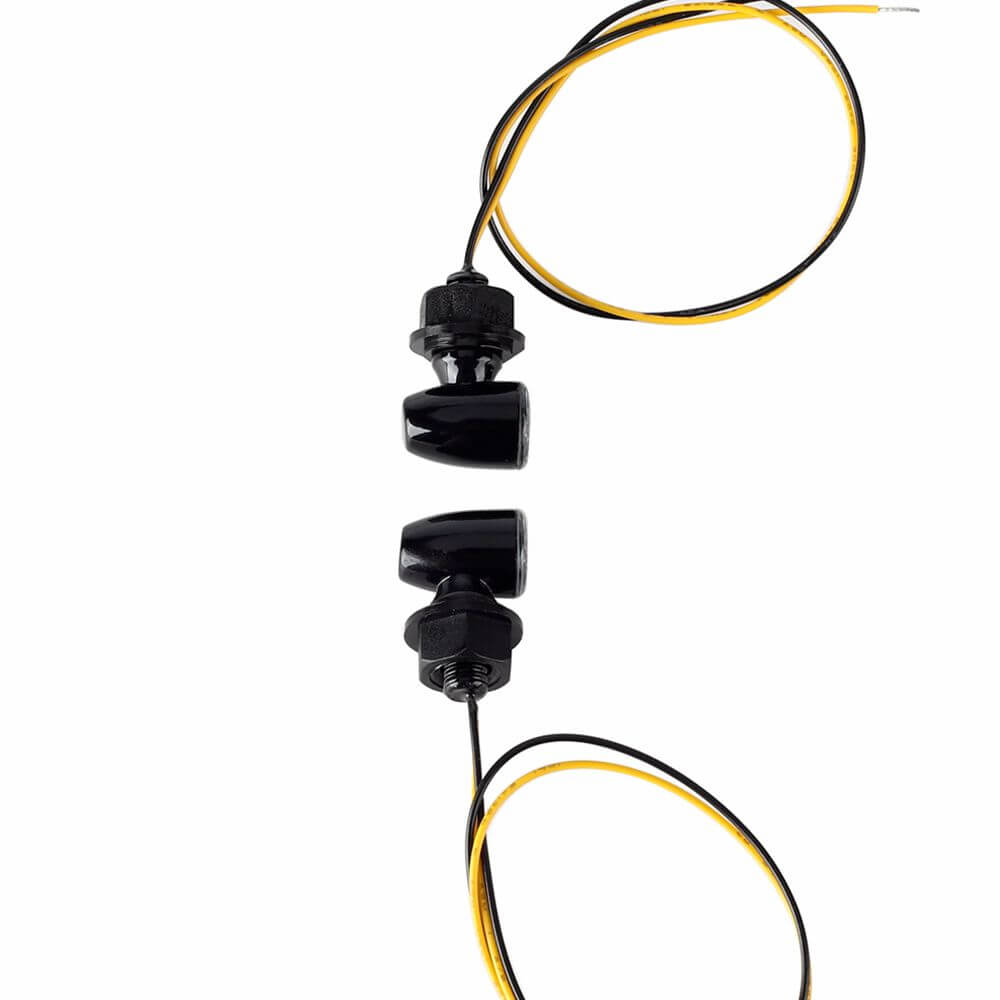 Motorcycle Super Mini LED Turn Signals Blinkers Indicator Lights Black For Harley Chopper Bobber Cafe Racer Super Small only 10mm Made in Taiwan - pazoma