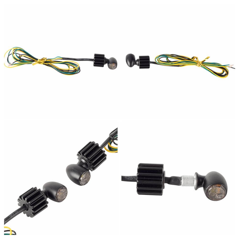 Motorcycle Super Mini Small 3 in 1 Rear LED Turn Signal Light Indicators w/Brake Tail Light 2 in 1 Front Blinker w/DRL For Harley Bobber - pazoma