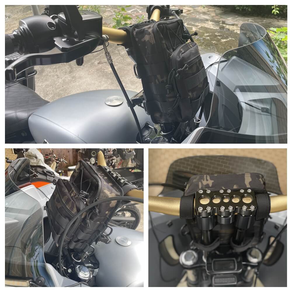 Utility Molle Bar Handlebar T-Bar Bag Handle Bags For Harley Dyna Street Bob FXBB Softail Sportster Tool Pouch Trunk Storage Bag - pazoma