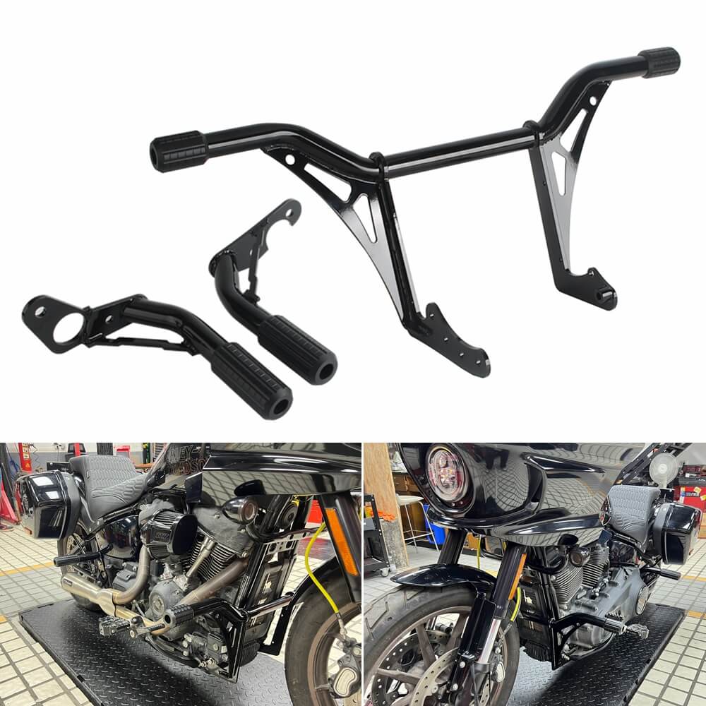 Highway Engine Guard Crash Bar Passenger Peg Frame Slider For 2018-2025 Harley Softail Streetbob Low Rider S ST Fat Bob Standard - pazoma