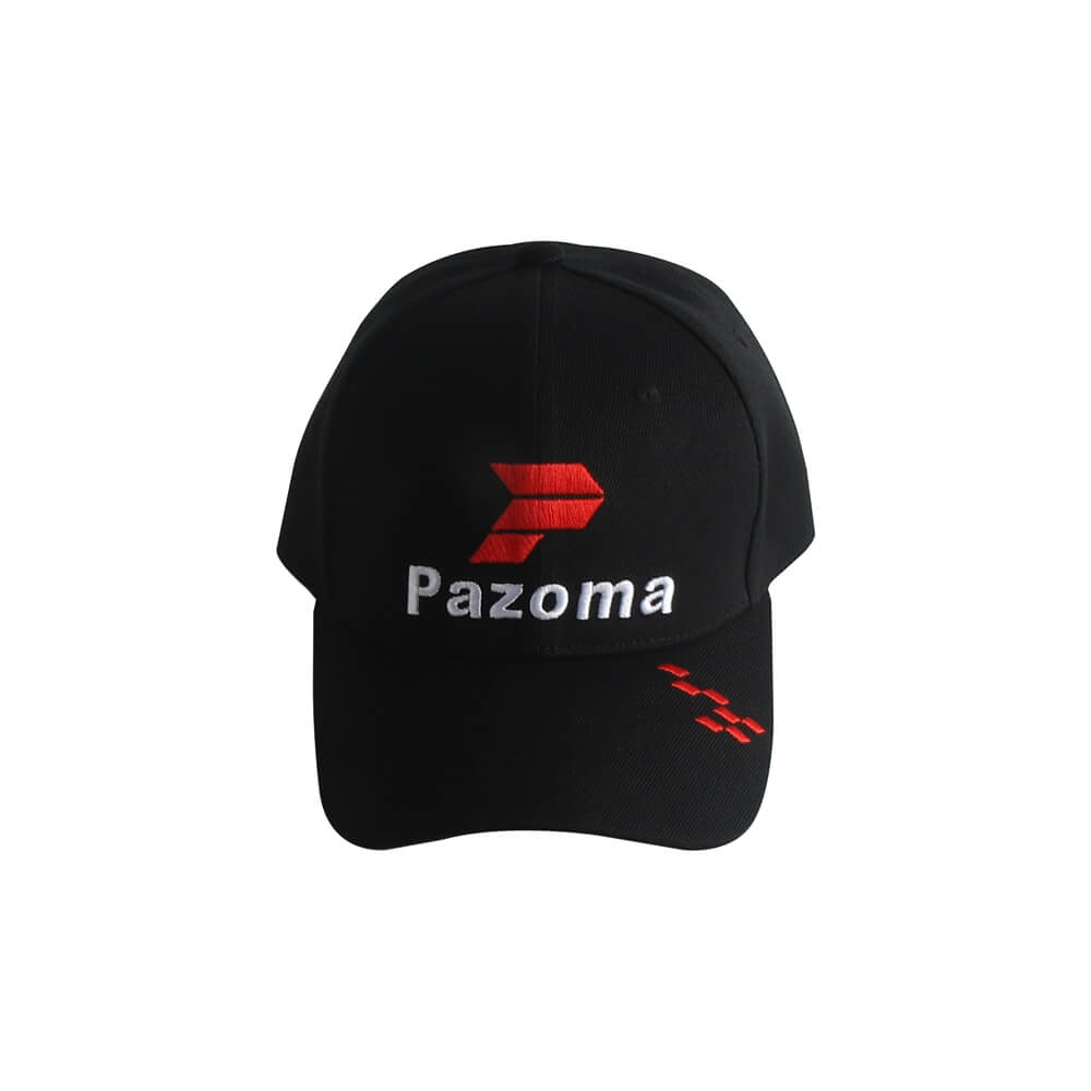 Pazoma 6 Panel Snapback Black Structured Curved Bill Hat Cap - pazoma