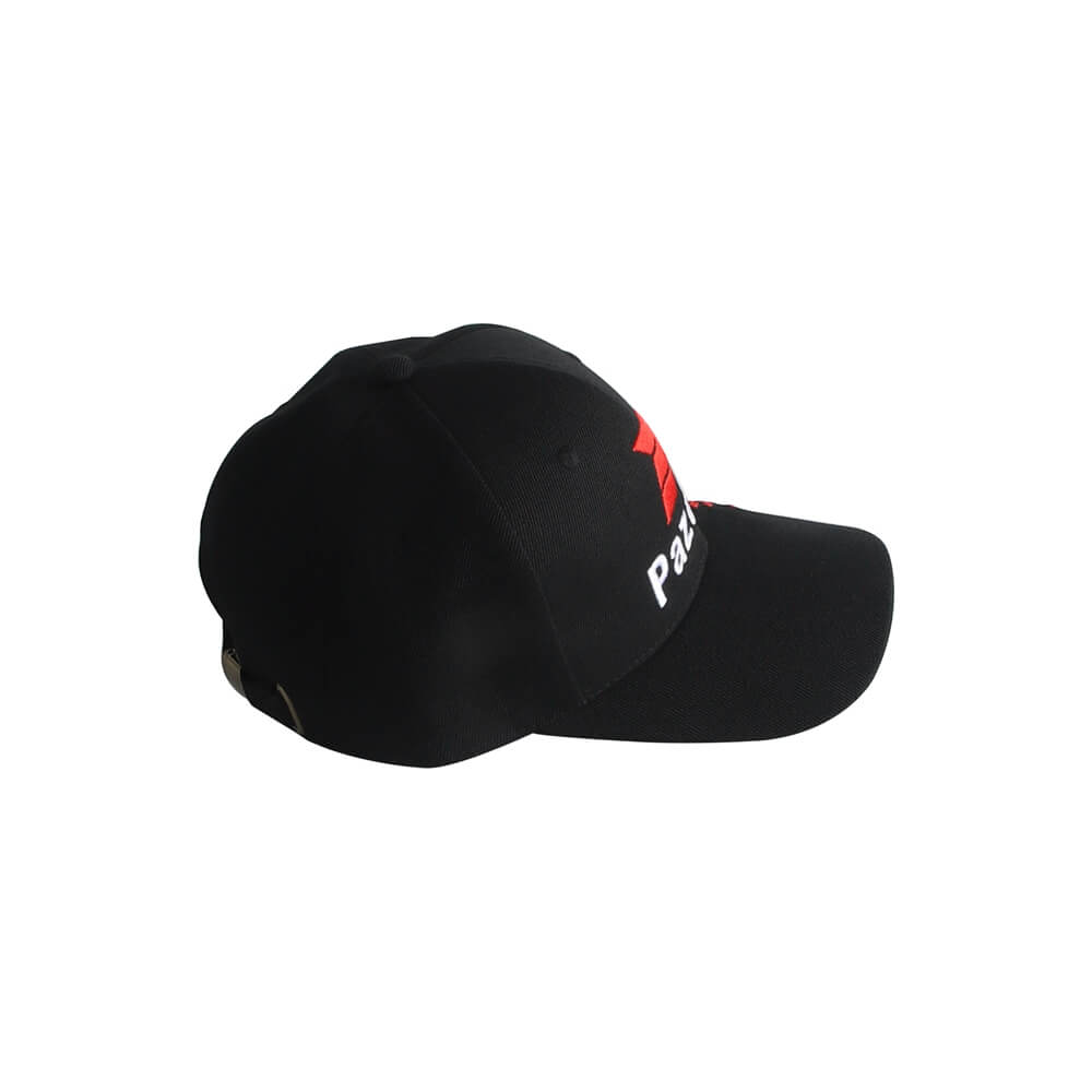 Pazoma 6 Panel Snapback Black Structured Curved Bill Hat Cap - pazoma