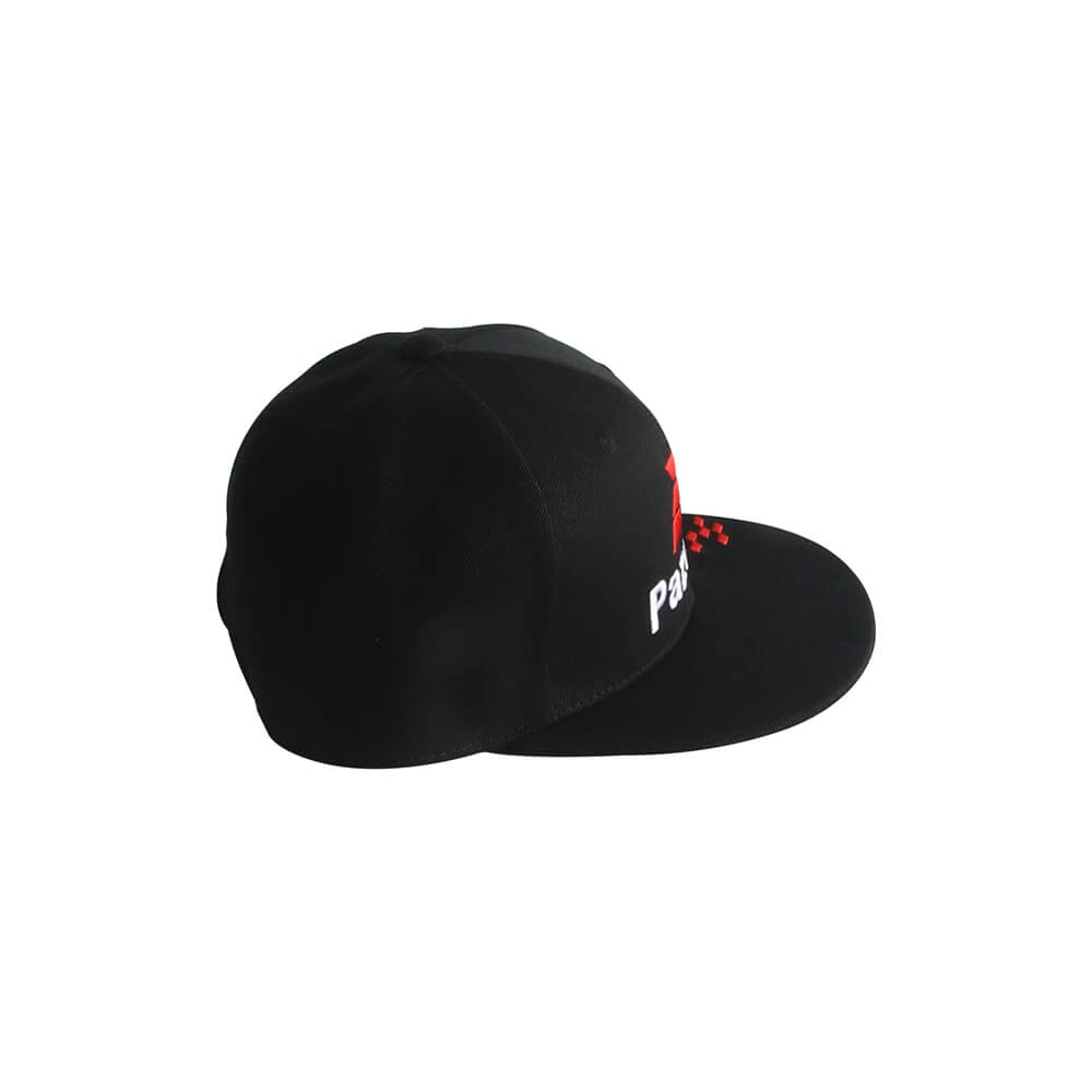 Pazoma 6 Panel Snapback Black Structured Flat Bill Hat Cap - pazoma