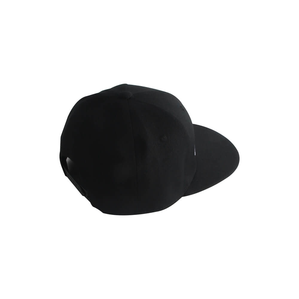 Pazoma 6 Panel Snapback Black Structured Flat Bill Hat Cap - pazoma