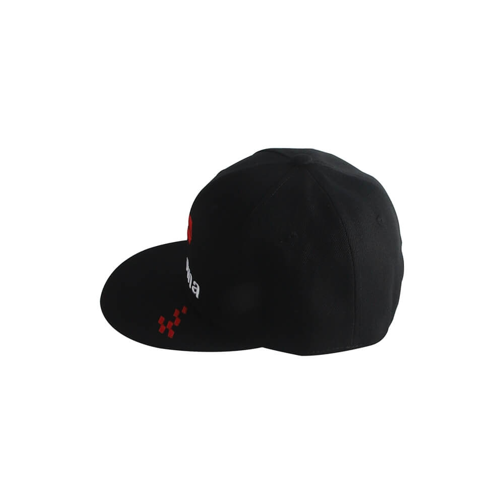 Pazoma 6 Panel Snapback Black Structured Flat Bill Hat Cap - pazoma
