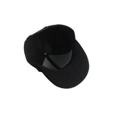 Pazoma 6 Panel Snapback Black Structured Flat Bill Hat Cap - pazoma