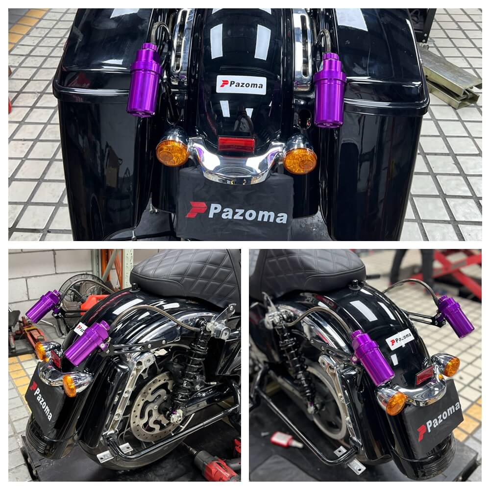 2014-2025 Harley Touring Road King Street Electra Road Glide Remote Reservoir Rear Suspension Adjustable Shocks FLHX FLHR FLTRX FLTRU FLHTK - pazoma