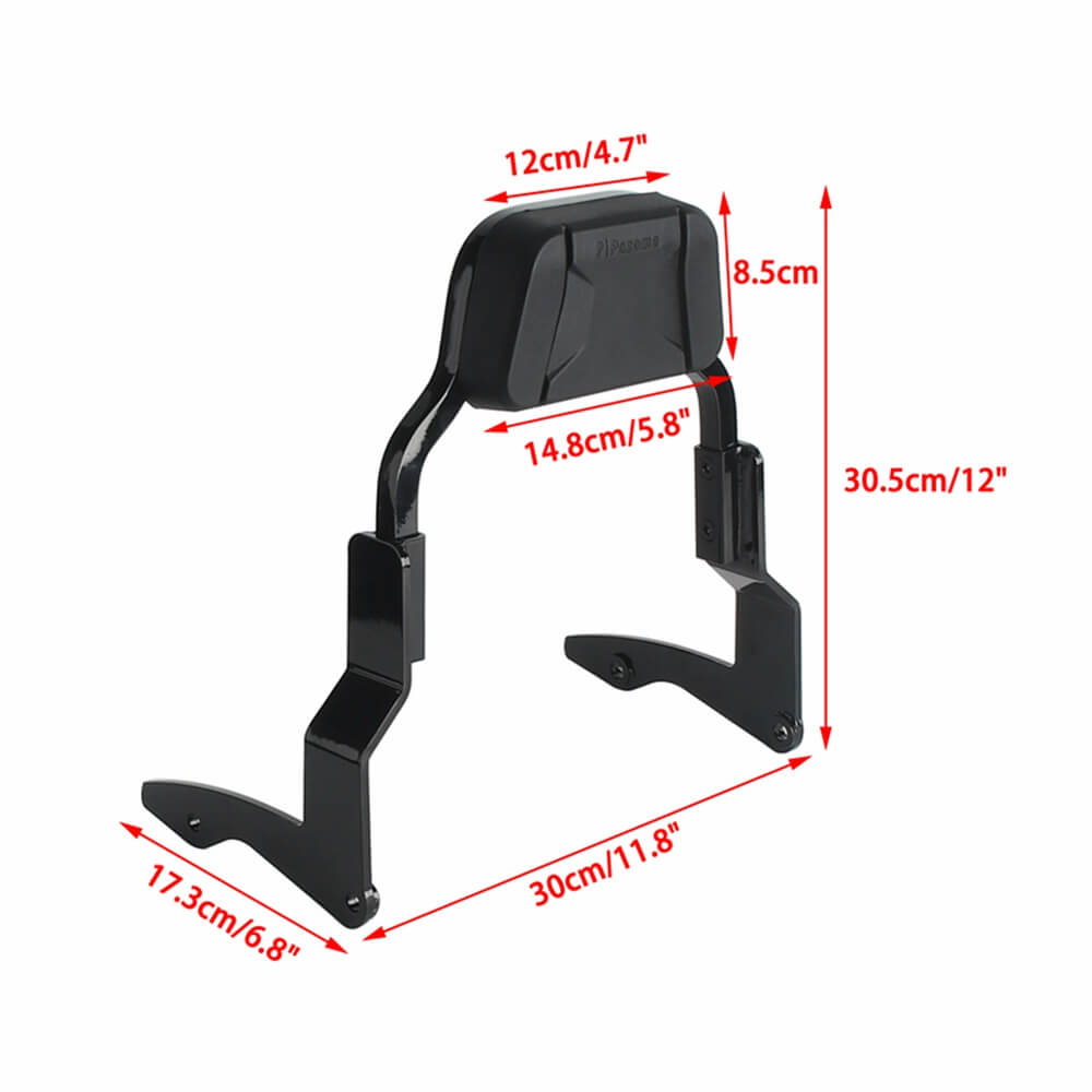 Low Mini Pad Short Passenger Sissy Bar Upright Backrest For Harley Touring Road Glide Road King Street Glide Special ST CVO FLHRXS FLTR '14- - pazoma