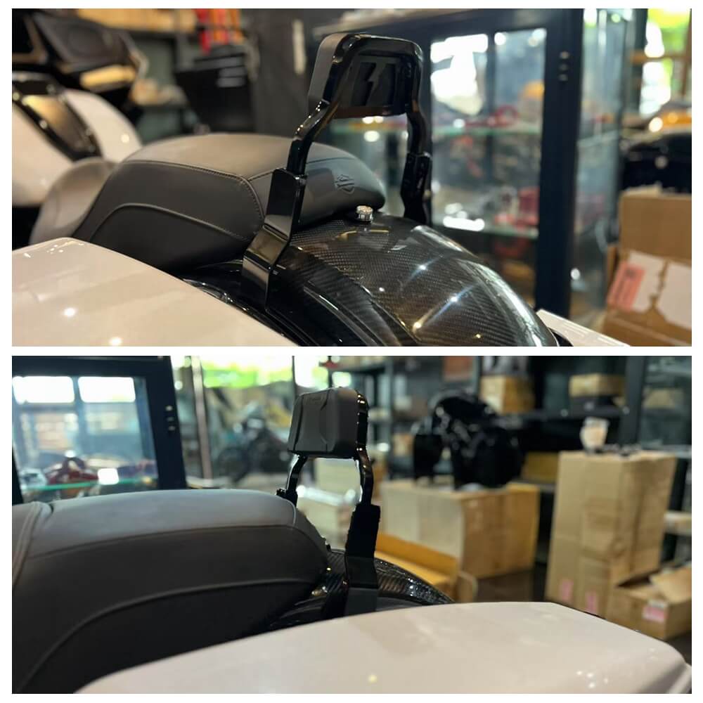 Low Mini Pad Short Passenger Sissy Bar Upright Backrest For Harley Touring Road Glide Road King Street Glide Special ST CVO FLHRXS FLTR '14- - pazoma