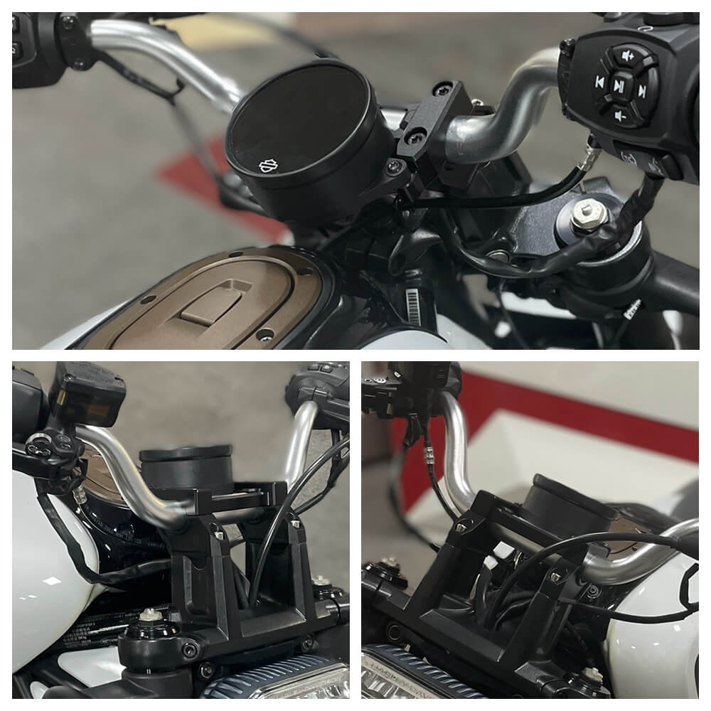 Pull Back Riser W/ Top Clamp Cover Kit Handlebar Conversion from 25.4mm to 31.8mm For Harley Sportster S 1250 RH1250S 2021-2025 - pazoma