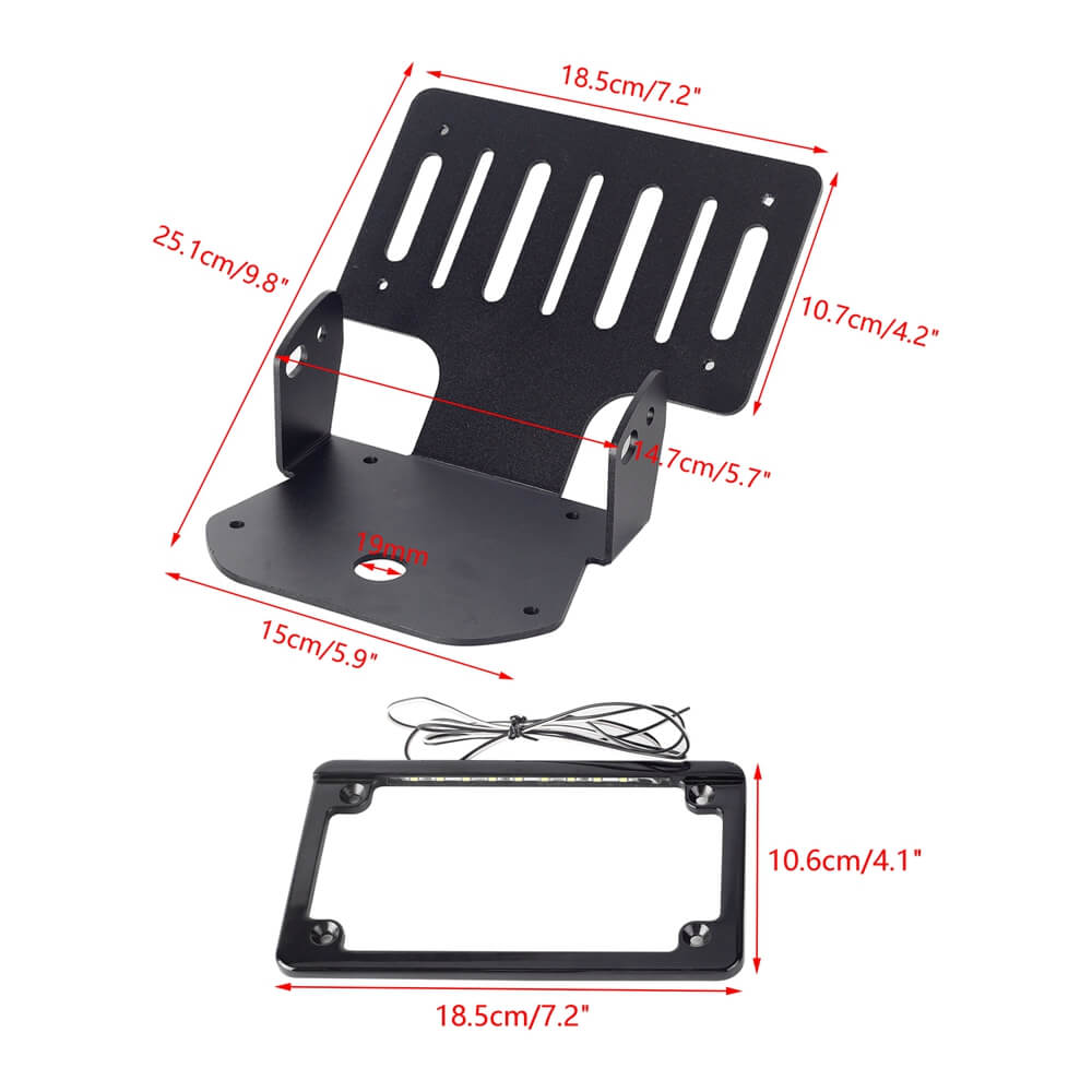 2021-2025 Harley Pan America ST 1250 Special RA1250 RA1250S CVO RA1250SE License Plate Bracket Holder Fender Eliminator Kit With LED Light Plate Frame - pazoma