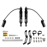 Remote Reservoir 13" Rear Suspension Adjustable Twin Shock Absorbers for Harley Touring FLH / FLT Bagger 2014-2024 W/mounts - pazoma