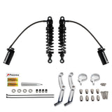 Remote Reservoir 13" Rear Suspension Adjustable Twin Shock Absorbers for Harley Touring FLH / FLT Bagger 2014-2024 W/mounts - pazoma