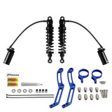 Remote Reservoir 13" Rear Suspension Adjustable Twin Shock Absorbers for Harley Touring FLH / FLT Bagger 2014-2024 W/mounts - pazoma