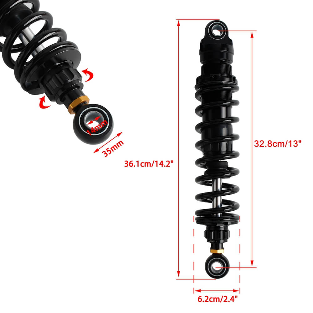 2014-2025 Harley Touring Road King Street Electra Road Glide Remote Reservoir Rear Suspension Adjustable Shocks FLHX FLHR FLTRX FLTRU FLHTK - pazoma