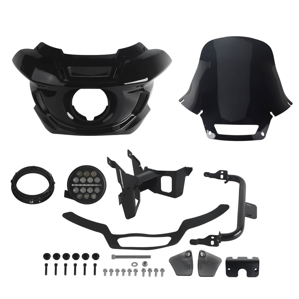 ST Style Front Fairing W/Slim Line 5 3/4" LED Headlight For Harley Softail Street Bob Standard Low Rider S FXLR FXBB FXST 18- - pazoma
