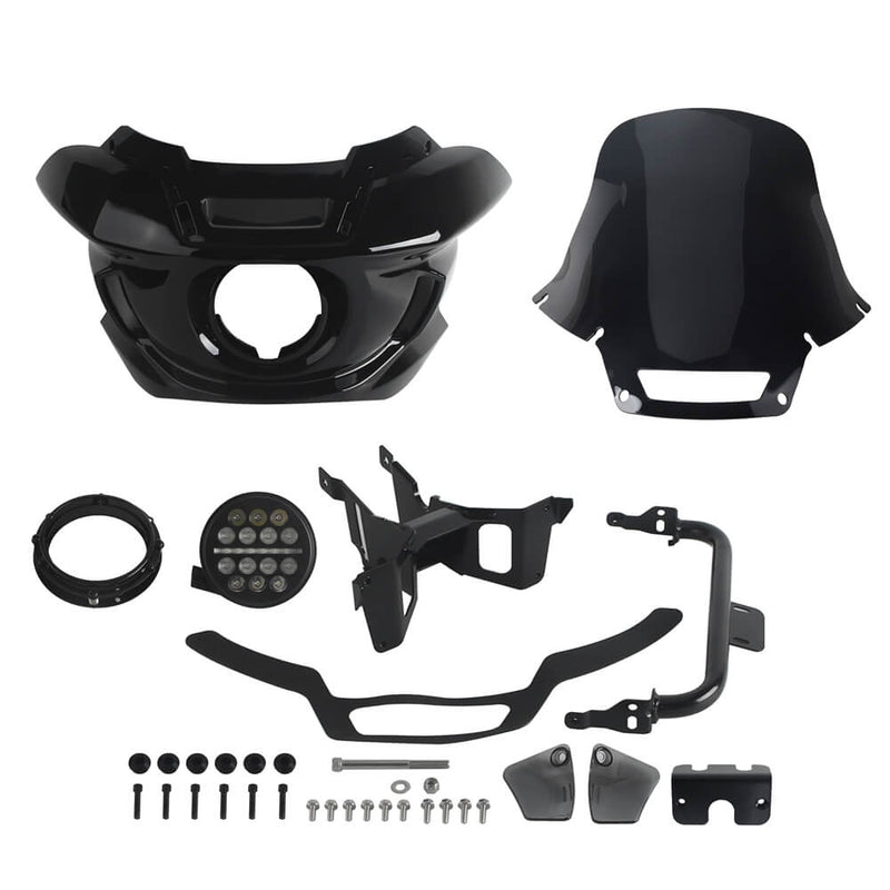 ST Style Front Fairing W/Slim Line 5 3/4" LED Headlight For Harley Softail Street Bob Standard Low Rider S FXLR FXBB FXST 18- - pazoma